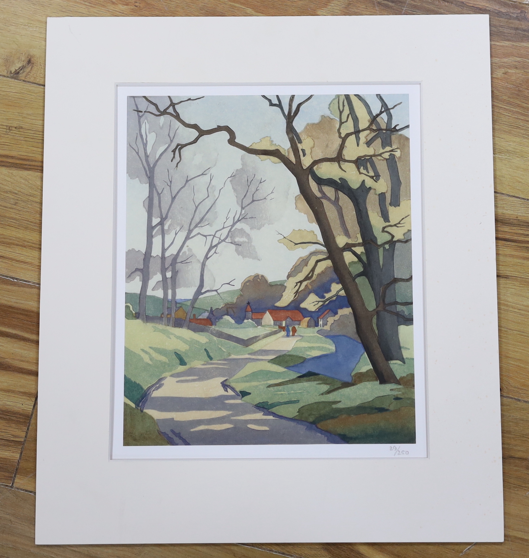 Eric Slater (British, 1896-1963), giclee print, 'Early Spring', limited edition 29/250, details and signature verso, 30 x 25cm, mounted, unframed
